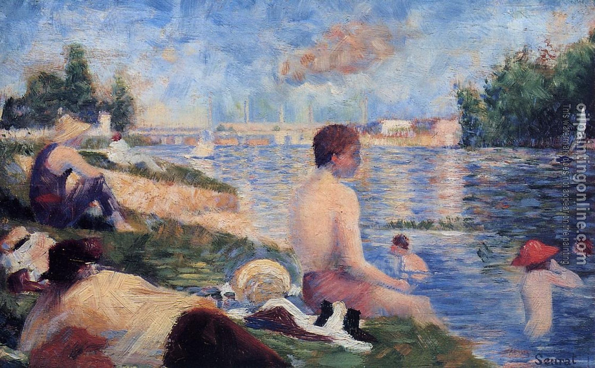 Seurat, Georges - Bathing at Asnieres, Final Study